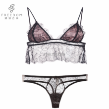 FDBL7103109 Conjunto de calcinha e sutiã com bralette de renda transparente de alta qualidade feminina, preço barato, moda, atacado, tamanho